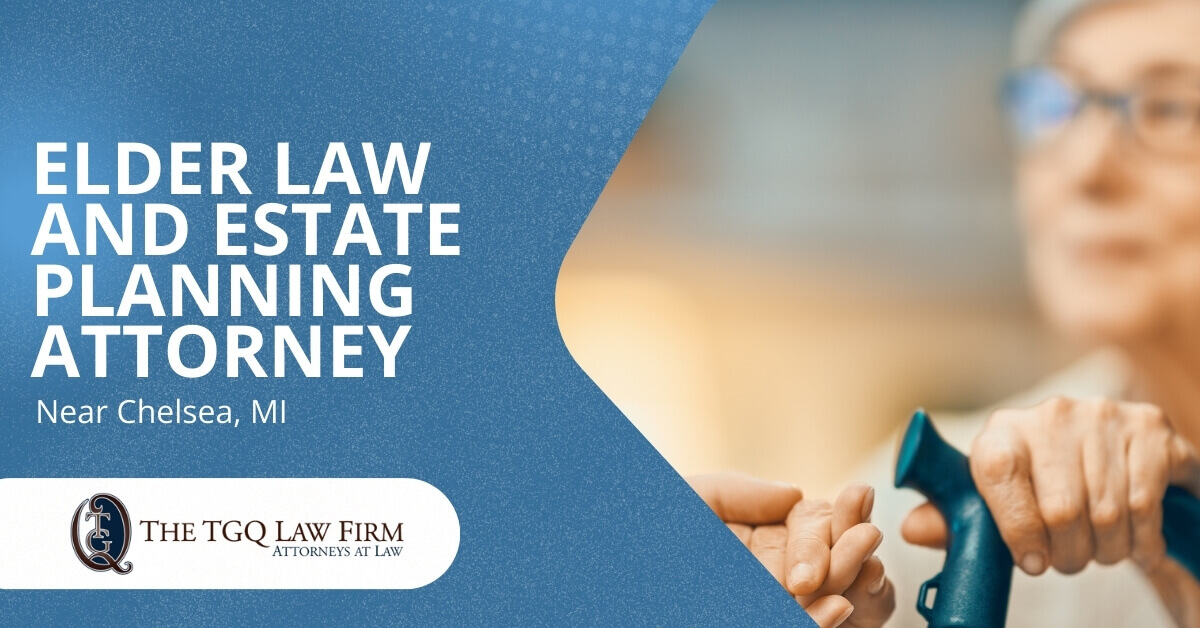 Elderly Woman With A Cane Being Helped Up | Estate Planning Attorney Near Chelsea, MI | The TGQ Law Firm