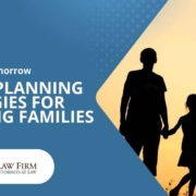 Smart-Estate-Planning-Strategies-for-Growing-Families The Silhouette of a Family of Four Holding Hands With One Child on The Parent's Shoulder in a Sunset | Navigating Tomorrow | Estate Planning Strategies for Growing Families | The TGQ Law Firm